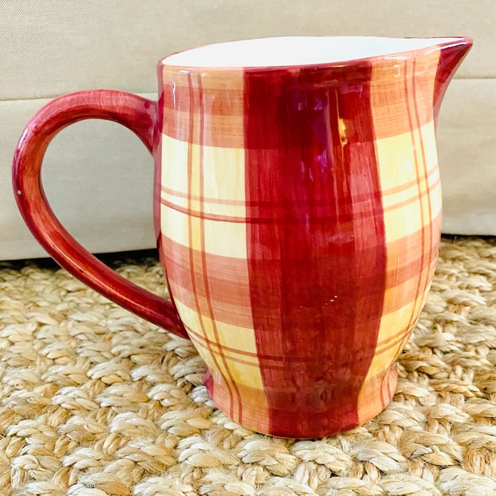 4 for $10 Vintage Style Plaid Pitcher